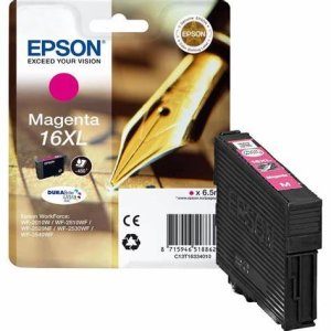 WYBIERZ JAKOŚĆ --> NOWY ORYGINALNY TUSZ DO DRUKAREK ATRAMENTOWYCH EPSON WORKFORCE WF2010W WF2510WF WF2520NF WF2530WF WF2540WF WF2630WF WF2650DWF WF2660DWF WF2750DWF - PURPUROWY / MAGENTA - T163340 
