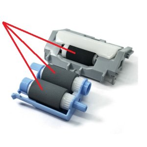 RM2-5397 , RM2-5452 - ROLKA , ROLKI , GUMY ROLEK , GUMA ROLKI SEPARATORA + GUMA ROLKI POBORU PAPIERU Z KASETY DO DRUKAREK HP M304 M305 M329 M402 M403 M404 M405 M427 M428 M429 M501 M506 M507 M527