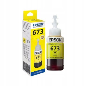 WYBIERZ JAKOŚĆ --> NOWY ORYGINALNY TUSZ DO DRUKAREK ATRAMENTOWYCH EPSON L1800 / L800 , ECOTANK L805 L810 L850 - ŻÓŁTY / YELLOW - C13T67344A / T6734 / TUSZ EPSON 673