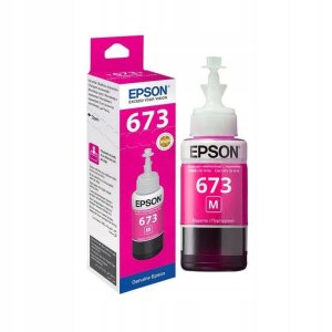 WYBIERZ JAKOŚĆ --> NOWY ORYGINALNY TUSZ DO DRUKAREK ATRAMENTOWYCH EPSON L1800 / L800 , ECOTANK L805 L810 L850 - PURPUROWY / MAGENTA - C13T67334A / T6733 / TUSZ EPSON 673