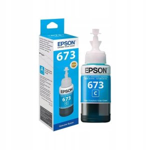 WYBIERZ JAKOŚĆ --> NOWY ORYGINALNY TUSZ DO DRUKAREK ATRAMENTOWYCH EPSON L1800 / L800 , ECOTANK L805 L810 L850 - NIEBIESKI / CYAN - C13T67324A / T6732 / TUSZ EPSON 673