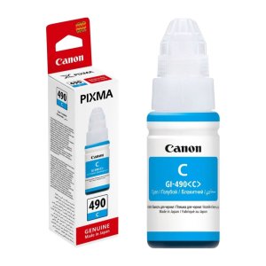 GI-490 , GI490 , 0664C001 - NOWY ORYGINALNY NIEBIESKI TUSZ , ATRAMENT DO DRUKAREK CANON PIXMA G1400 G1410 G1411 G2400 G2410 G2411 G2415 G3400 G3410 G3411 G3415 G4400 G4410 G4411 - CYAN 70 ml.