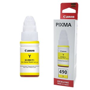 GI-490 , GI490 , 0666C001 - NOWY ORYGINALNY TUSZ ŻÓŁTY , ATRAMENT DO DRUKAREK CANON PIXMA G1400 G1410 G1411 G2400 G2410 G2411 G2415 G3400 G3410 G3411 G3415 G4400 G4410 G4411 - YELLOW 70 ml.
