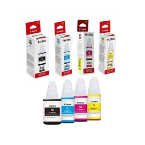 WYSYŁKA EXPRESS -> GI-490 , GI490 - NOWE ORYGINALNE TUSZE , ATRAMENTY , KOMPLET TUSZY DO DRUKAREK CANON PIXMA G1400 G1410 G1411 G2400 G2410 G2411 G2415 G3400 G3410 G3411 G3415 G4400 G4410 G4411 - CMYK