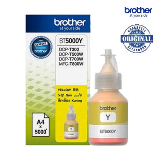 BT-5000Y , BT5000Y - ORYGINALNY TUSZ YELLOW , INK , ATRAMENT DO DRUKAREK BROTHER DCP-T220 DCP-T300 DCP-T310 DCP-T420W DCP-T500W DCP-T510W DCP-T520W DCP-T700W DCP-T710W DCP-T720W MFC-T800W MFC-T920DW